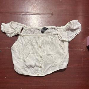 Streetwear Society Cream Off-Shoulder Blouse